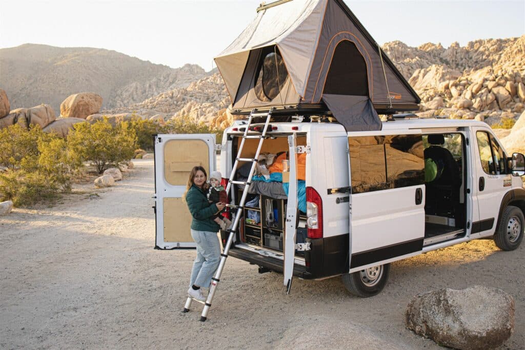 Mother and daughter in the Squad Campervan
