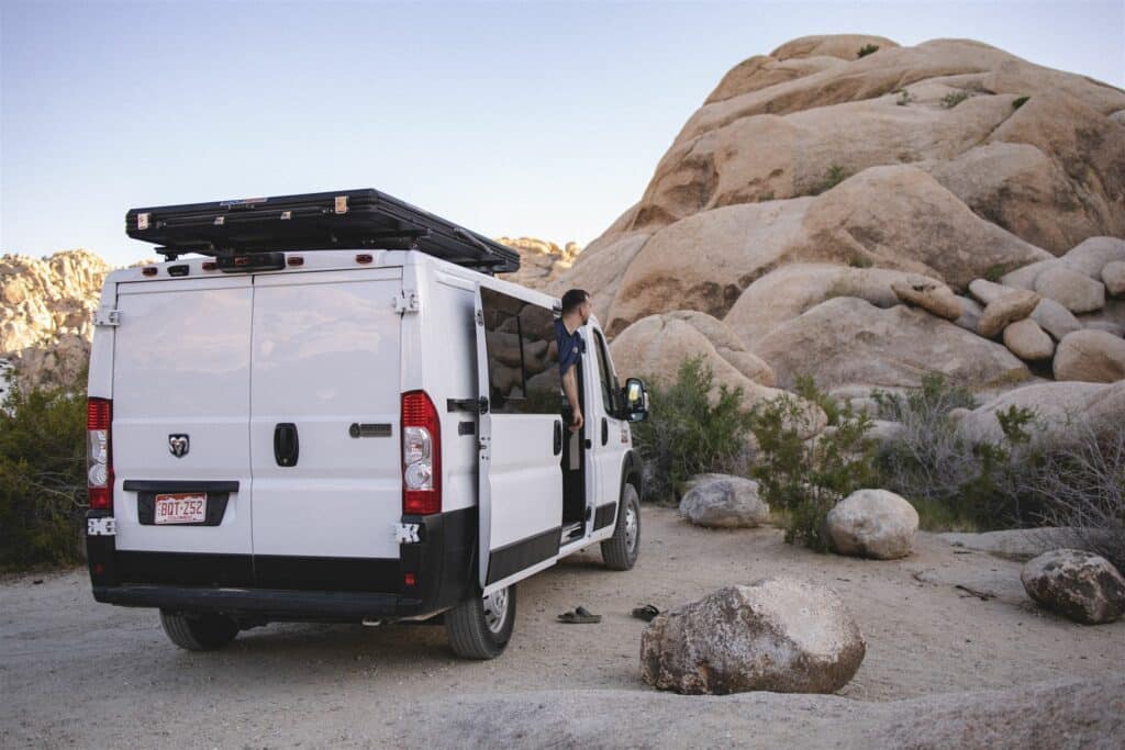 Squad Campervan parked in Joshua Tree National Park