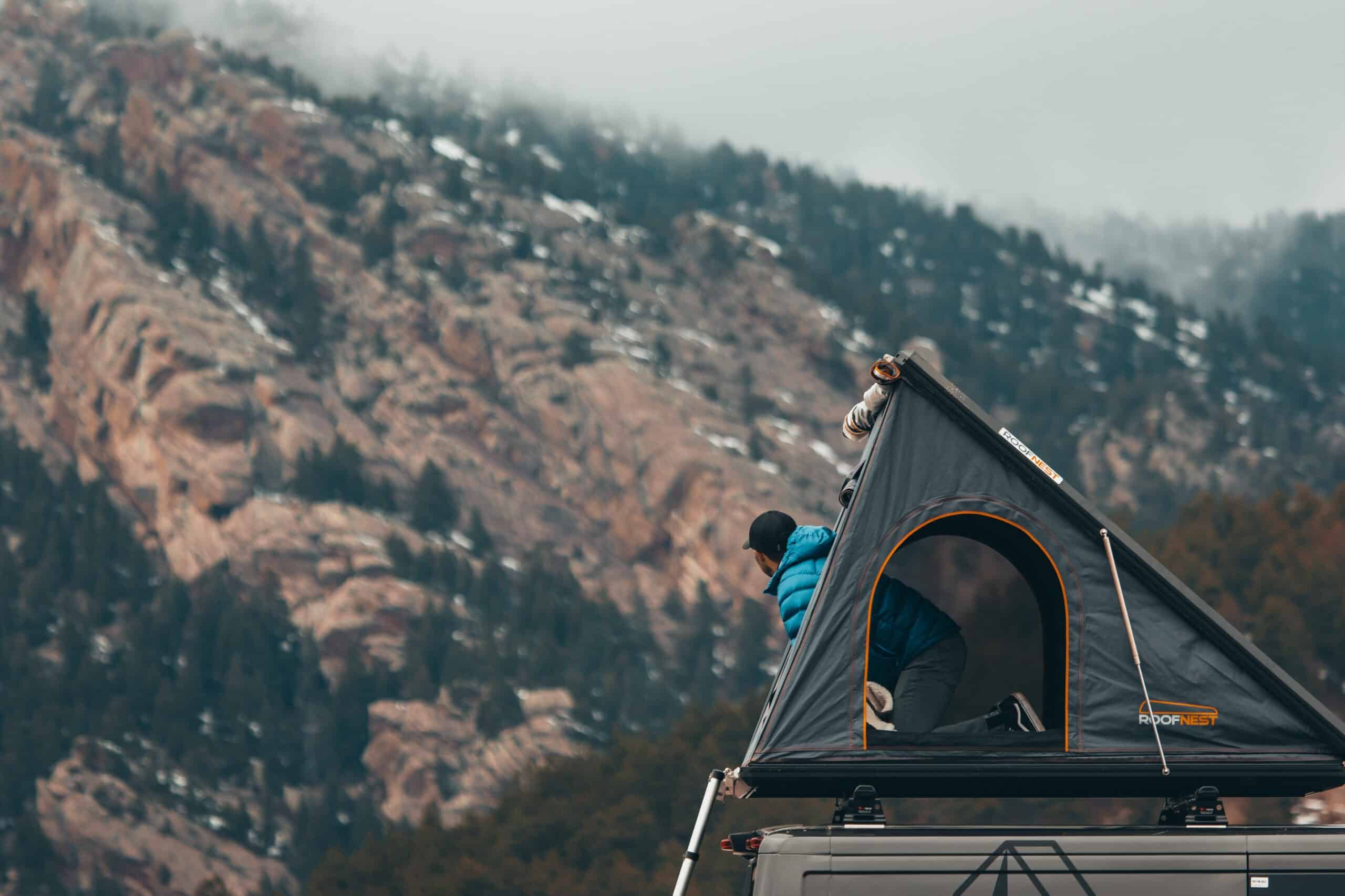 Root Top Tent of Squad travel van for rent