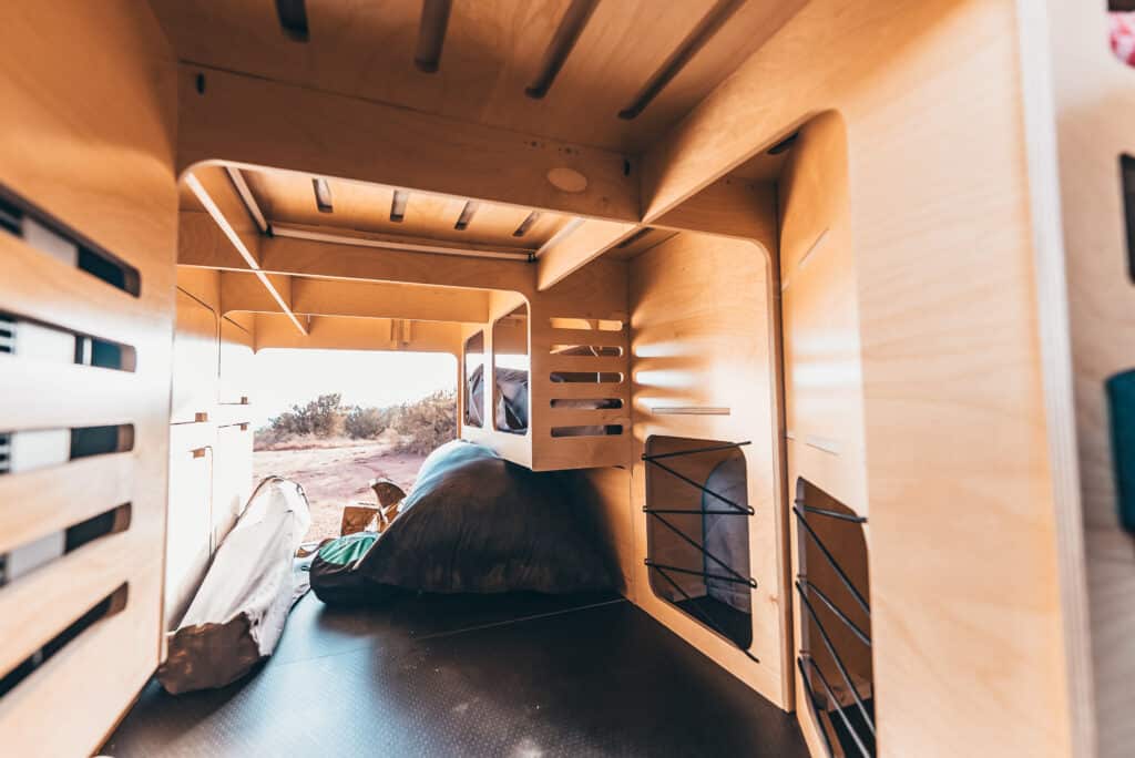 Storage in the Biggie Campervan