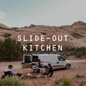 Camping in the Smalls Campervan in the desert.